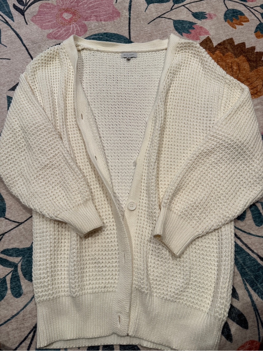 Amazon Cream White Button Cardigan